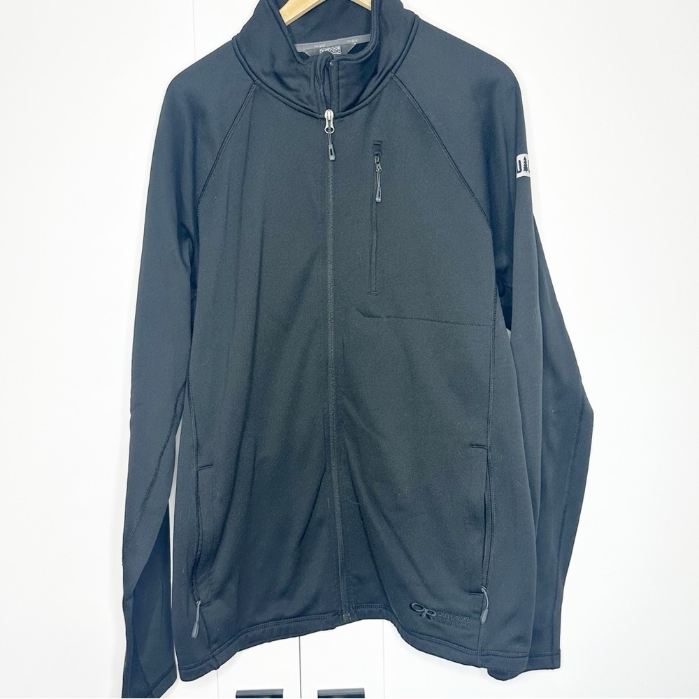 Outdoor Research Middle Fork Full Zip Fleece Jacket XXL 2X black hiking soft